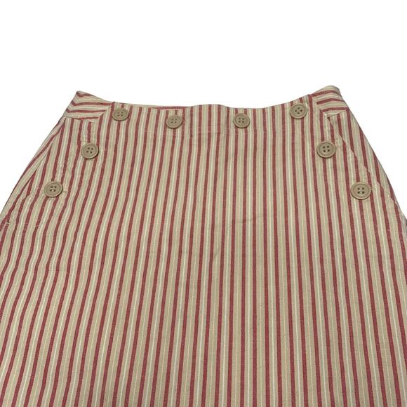 Vintage Talbots Skirt Size 2P Striped Knee Mini Length Stretch Sailor Buttons - Picture 3 of 10
